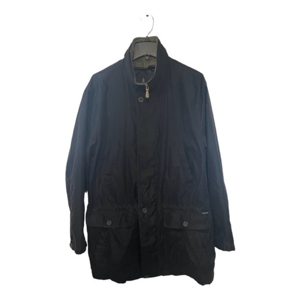 London Fog Mens Lightweight Jacket Mid length Elastized Waist Black Size Large